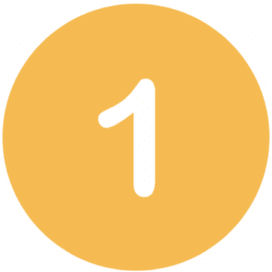 A white number 1 centered on a solid yellow-orange circle background, perfect for representing Office Moving Services.