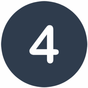 A large white number 4, symbolizing our expert Office Moving Services, is centered on a dark blue circular background.
