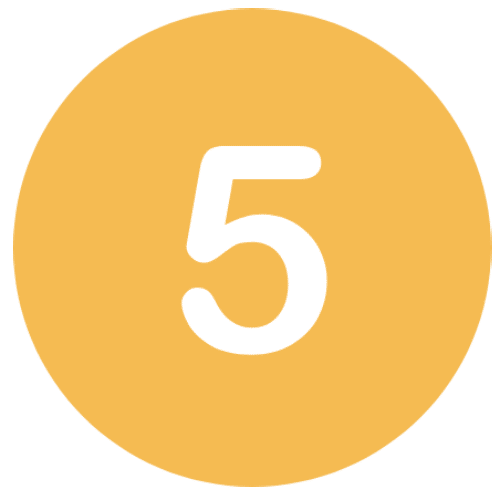 BBX Moving | Office Movers – Burnaby - A white number 5 centered on a solid yellow-orange circle background symbolizes efficient Office Moving Services. A white number 5 centered on a solid yellow-orange circle background symbolizes efficient Office Moving Services.